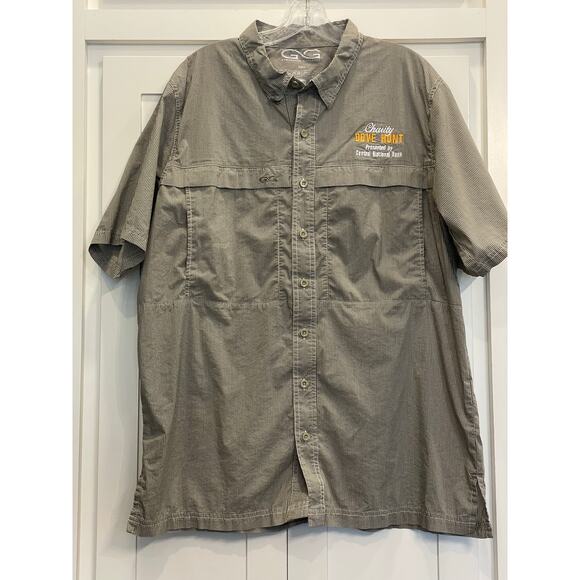 Game Guard Outdoors green gray check branded short sleeve button up L - Picture 1 of 11